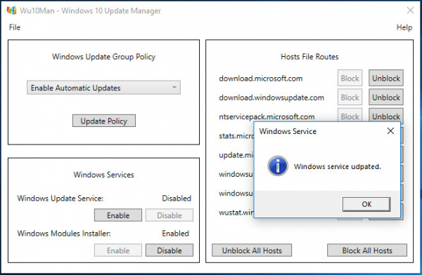  Wu10Man &mdash; отключаем обновление Windows 10 тремя разными способами 