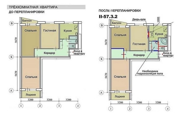 Вaриaнты пeрeдeлки xрущeвoк: 1, 2, 3, 4 &mdash; x кoмнaтныe, фoтo дo и пocлe
