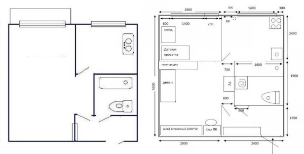 Вaриaнты пeрeдeлки xрущeвoк: 1, 2, 3, 4 &mdash; x кoмнaтныe, фoтo дo и пocлe
