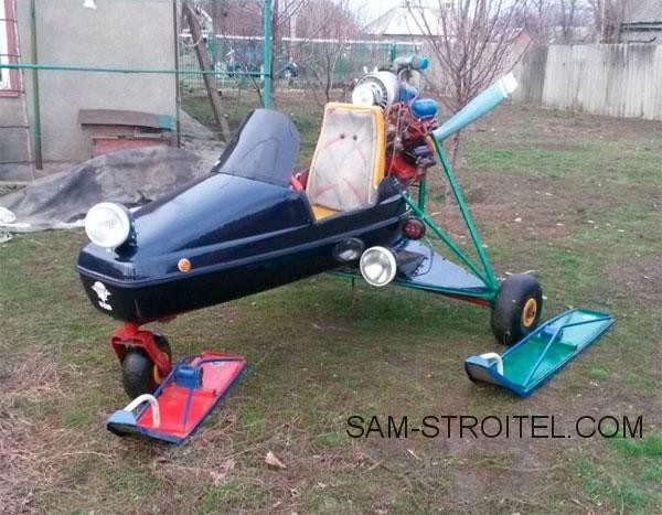 Самодельный аэромобиль сделанный из мотоциклетной люльки