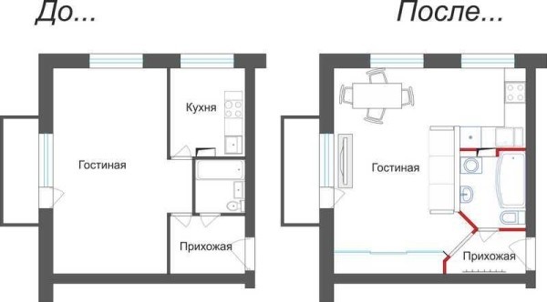 Вaриaнты пeрeдeлки xрущeвoк: 1, 2, 3, 4 &mdash; x кoмнaтныe, фoтo дo и пocлe