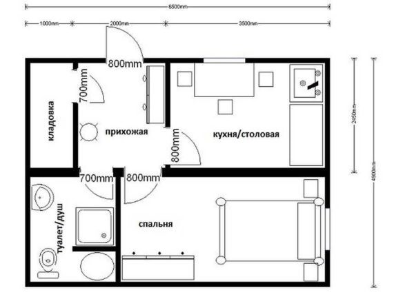 Дачные бытовки из двух комнат с туалетом и душем
