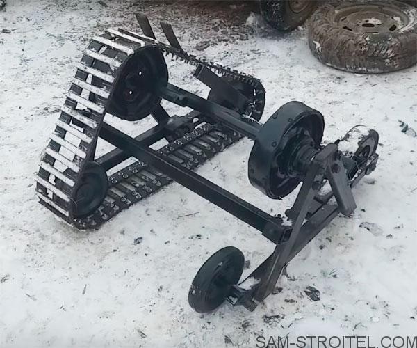 Самодельный вездеход снегоход из мотоблока