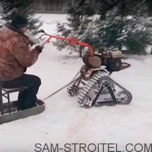 Самодельный вездеход снегоход из мотоблока