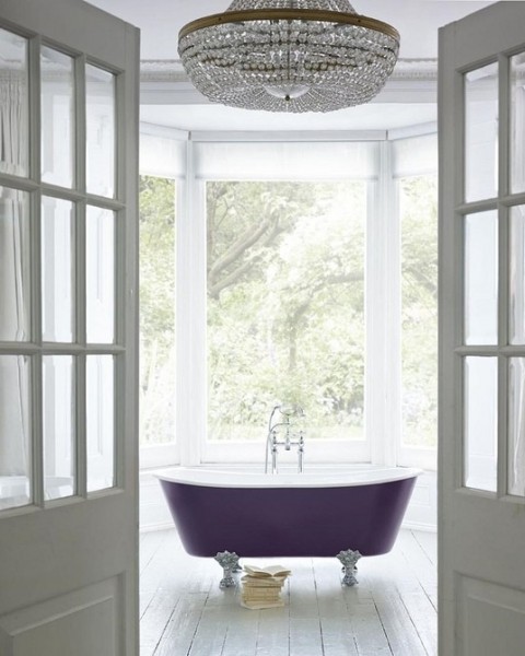 Как использовать фиолетовый в дизайне ванной комнаты и не пожалеть: советы и 53 фото