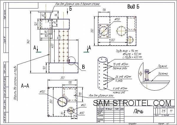 Самодельная печь на отработке с теплообменником