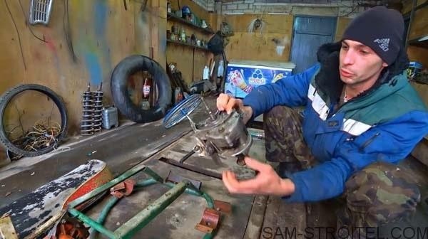 Снегоход из бензопилы своими руками