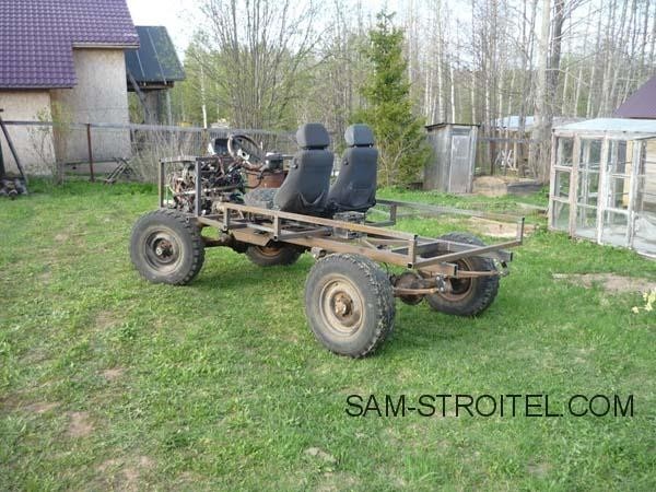 Сделал самодельный вездеход 4х4 из ВАЗ-2108: подробный фотоотчёт сборки