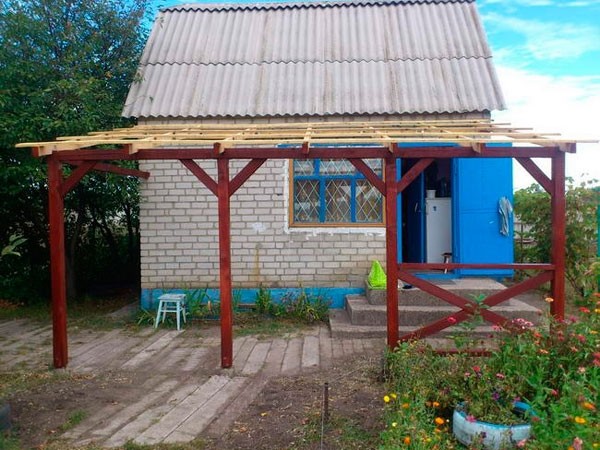 Навес на даче своими руками: пошаговое строительство