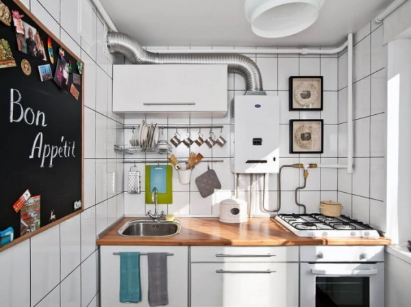 Как задекорировать или спрятать газовый котел на кухне?