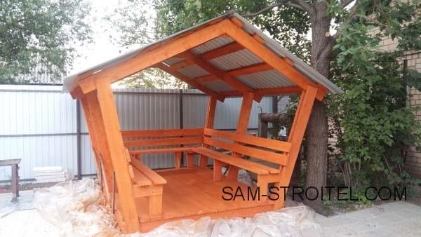 Беседка своими руками для дачи: размеры, фото пошаговой постройки