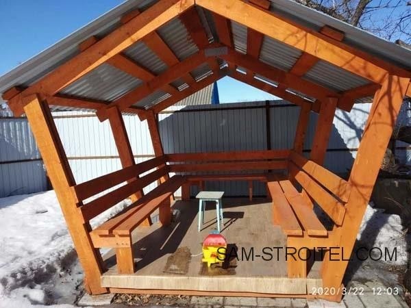 Беседка своими руками для дачи: размеры, фото пошаговой постройки