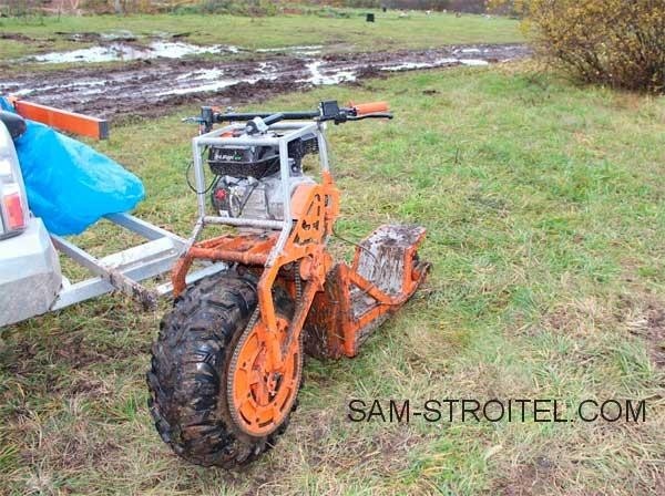Самодельный мотосамокат вездеход из мотоблока Самодельный мотосамокат вездеход из мотоблока