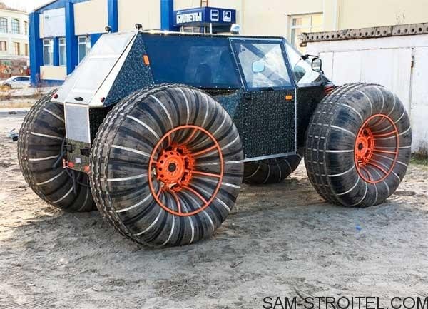 Самодельный вездеход на шинах низкого давления