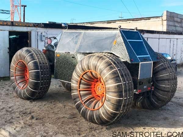 Самодельный вездеход на шинах низкого давления