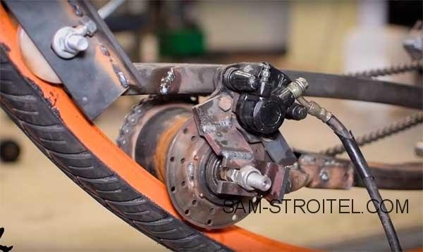 Самодельный монобайк с бензиновым мотором
