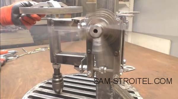 Сделал самодельный сверлильный станок с двигателем от стиральной машины