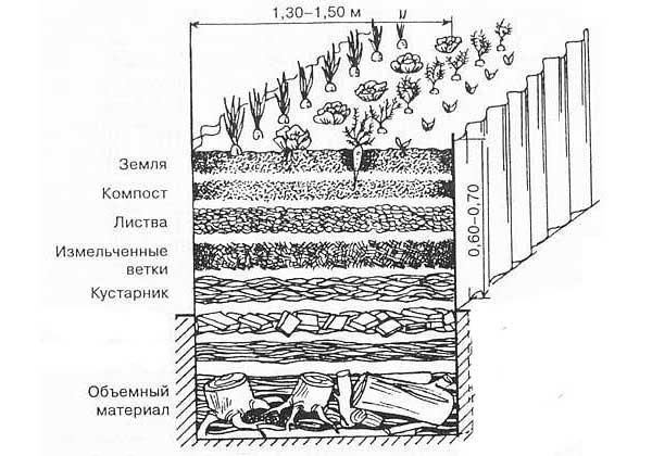 Высокая грядка слои фото