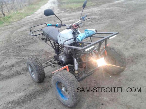 Сделал вот такой самодельный квадроцикл с двигателем Иж Юпитер Сделал вот такой самодельный квадроцикл с двигателем Иж Юпитер