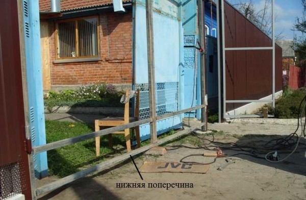 Ворота из профлиста своими руками: фотоотчет + видео Ворота из профлиста своими руками: фотоотчет + видео