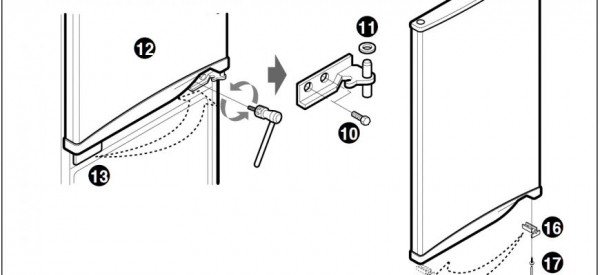 Как своими силами перевесить дверь холодильника