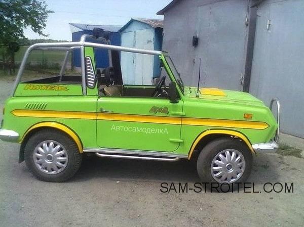 Авто самоделка внедорожник на базе СМЗ С-3Д &laquo;инвалидка&raquo;