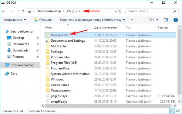  Как достать файл из корзины, если Windows не загружается 