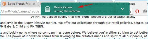  Device Census использует веб-камеру 