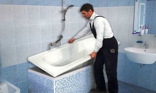 Как установить акриловый вкладыш в ванную