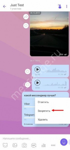 Как закрепить сообщение в чате в Вайбере: инструкция для всех устройств Как закрепить сообщение в чате в Вайбере: инструкция для всех устройств