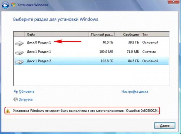  При установке Windows на компьютер с двумя и более жёсткими дисками (MBR) установщик OS всегда создаёт загрузчик на Диске 0, даже если на Диске 0 отсутствует операционная система и нет активного раздела 