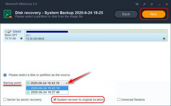  Резервное копирование Windows программой iBeesoft DBackup 