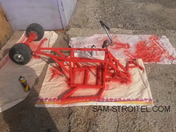 Квадроцикл своими руками с двигателем 6.5 л.с от мотоблока Квадроцикл своими руками с двигателем 6.5 л.с от мотоблока