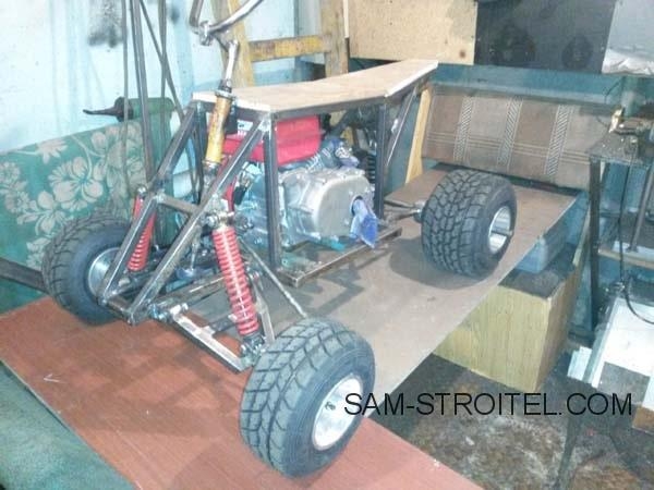 Квадроцикл своими руками с двигателем 6.5 л.с от мотоблока Квадроцикл своими руками с двигателем 6.5 л.с от мотоблока